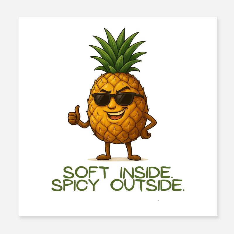 Ananas avec style Intérieur doux Poster 20 x 20 cm