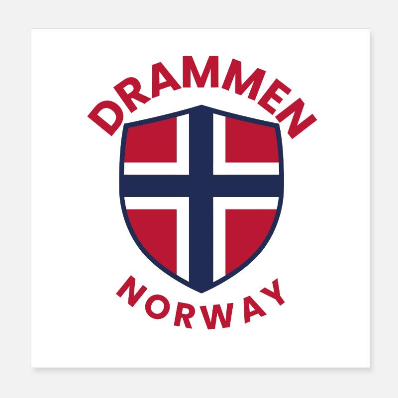 Drammen Norway Shield Emblem Poster 8" x 8" (20x20 cm)