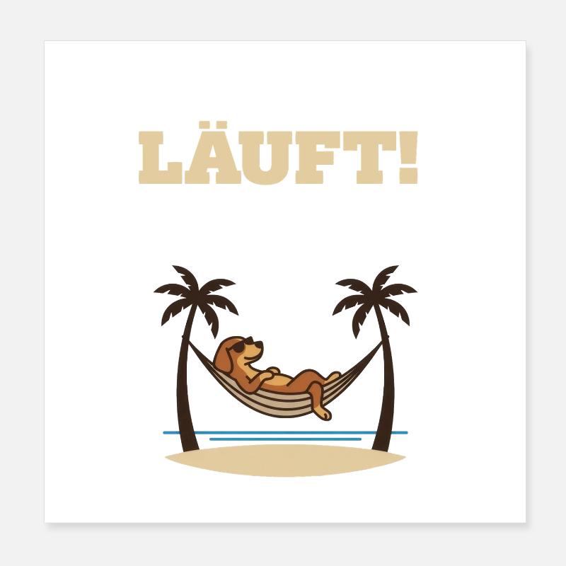 Running – Dog in Hammock Poster 8" x 8" (20x20 cm)