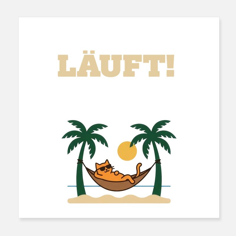 Course – Chat en mode vacances Poster 20 x 20 cm