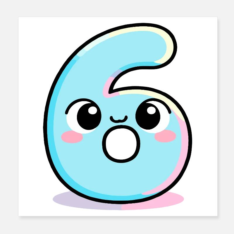 Six adorables gâteaux Poster 20 x 20 cm