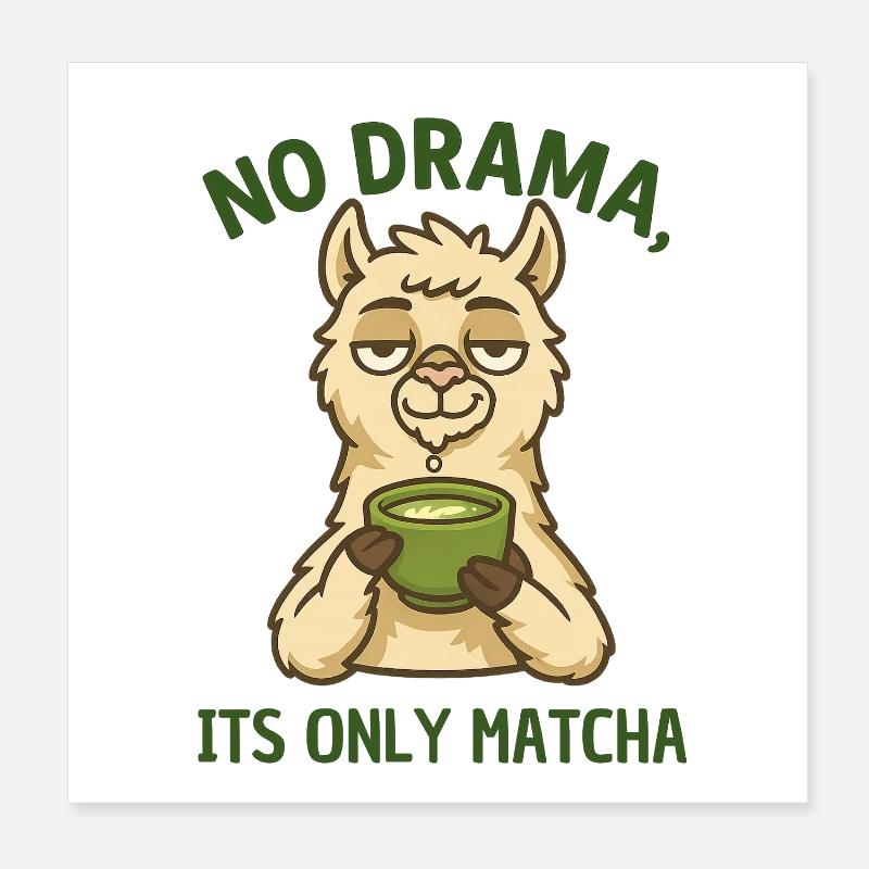 Lama Matcha Rest – Pas de drame Poster 20 x 20 cm