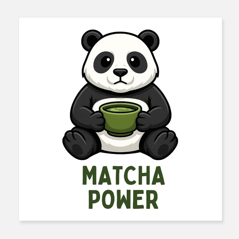 Matcha Kraft Panda Poster 20x20 cm