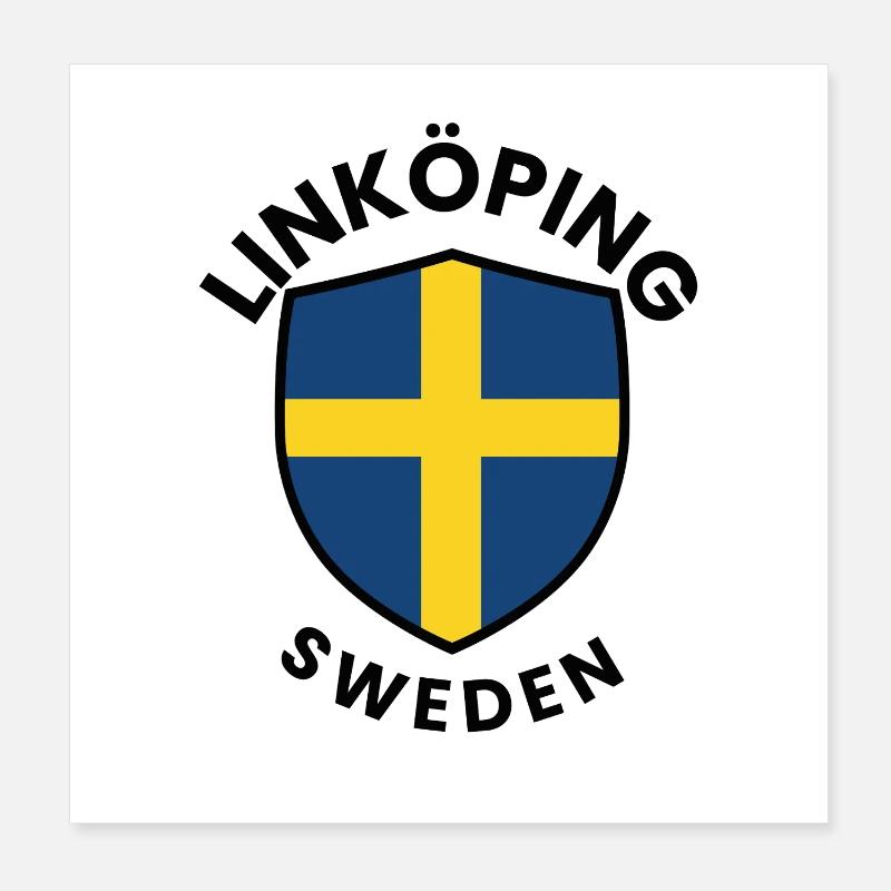 LÄNKÖPING-Schild Schweden Poster 20x20 cm