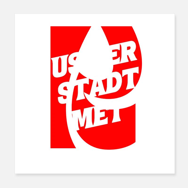 Us der Stadt met K Poster 20x20 cm