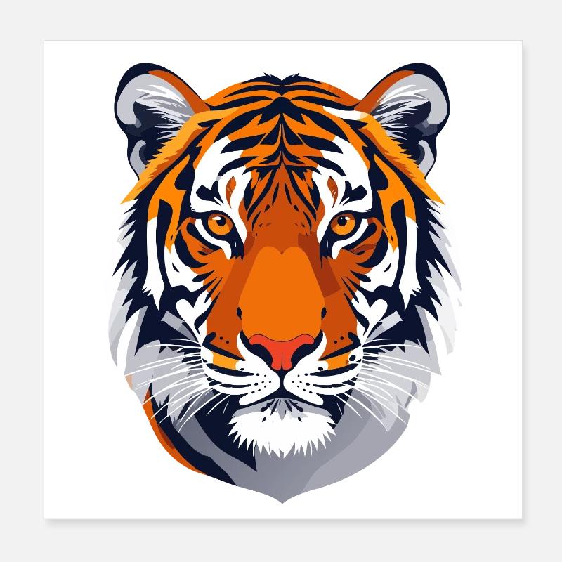 distinctive tiger face tiger head tiger motif Poster 8" x 8" (20x20 cm)