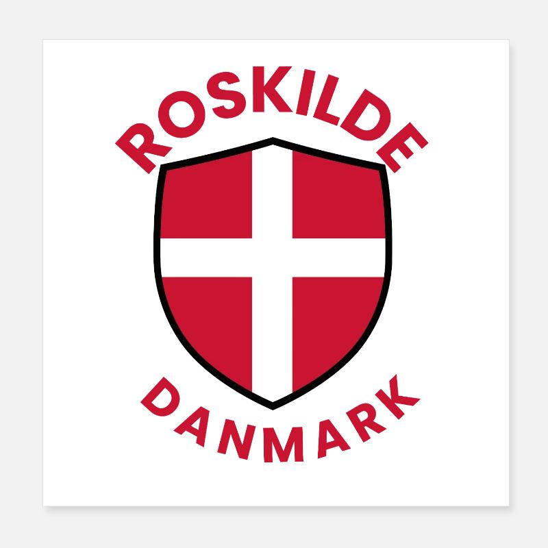 Roskilde-Dänemark-Schild Poster 20x20 cm