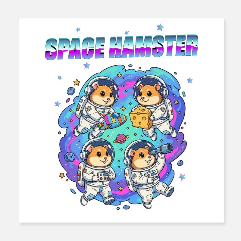 Space Hamster Poster 8" x 8" (20x20 cm)