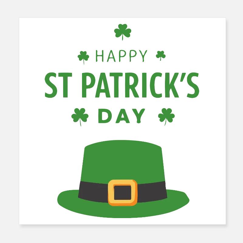 Green St. Patrick's Day Hat Poster 8" x 8" (20x20 cm)
