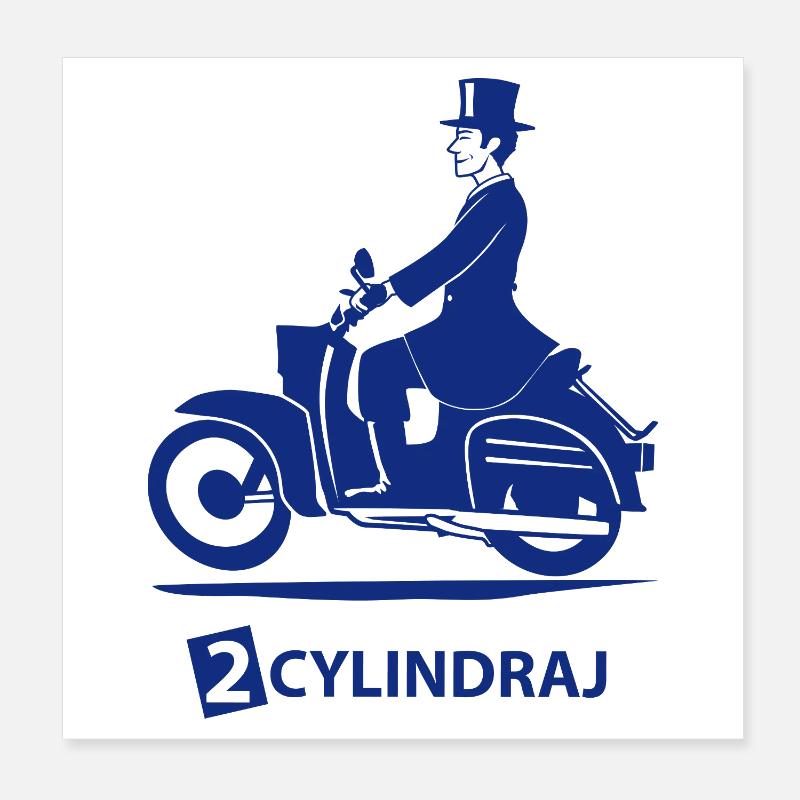 2 CYLINDRAJ - blue - Poster 20x20 cm