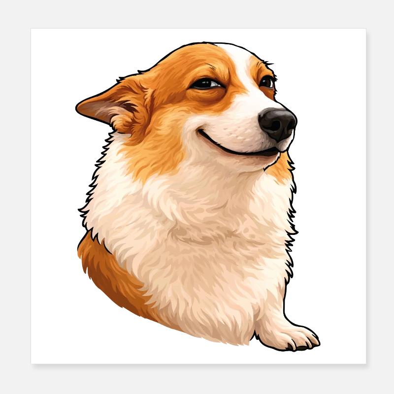 Smug Corgi – Chef's Eye with Attitude Poster 8" x 8" (20x20 cm)