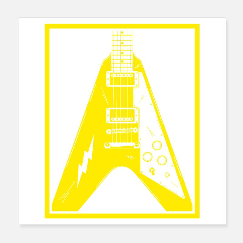 E-Gitarren-Silhouette Poster 20x20 cm