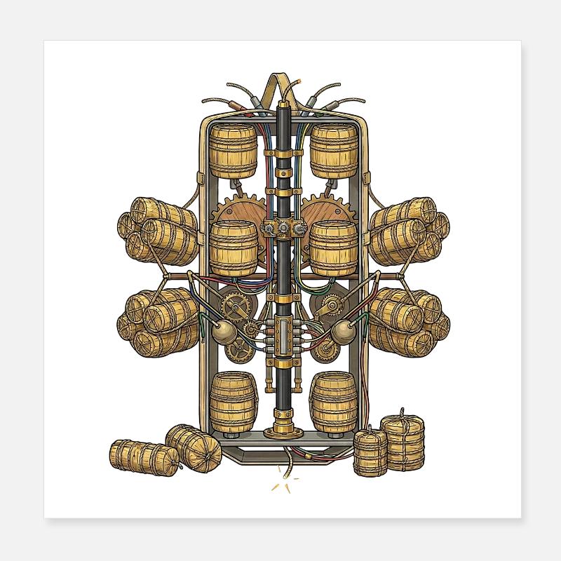 Feux d’artifice à bombes à impact multiples à Malte pyrotechnie Poster 20 x 20 cm