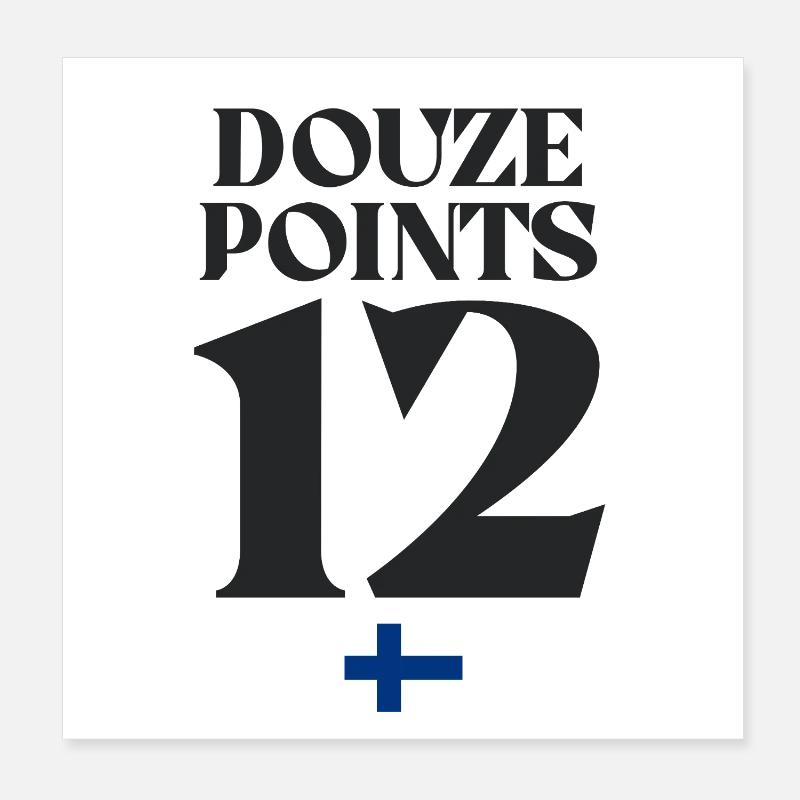 Douze Points 12 Drapeau Finlande Eurovision Poster 20 x 20 cm