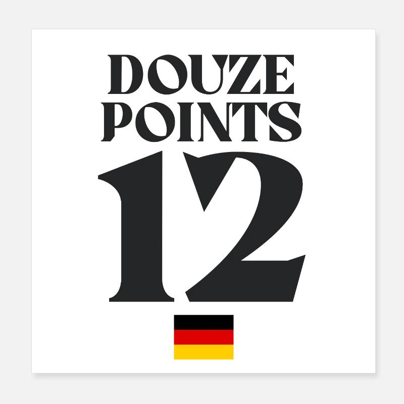 Douze points 12 Allemagne Eurovision Poster 20 x 20 cm