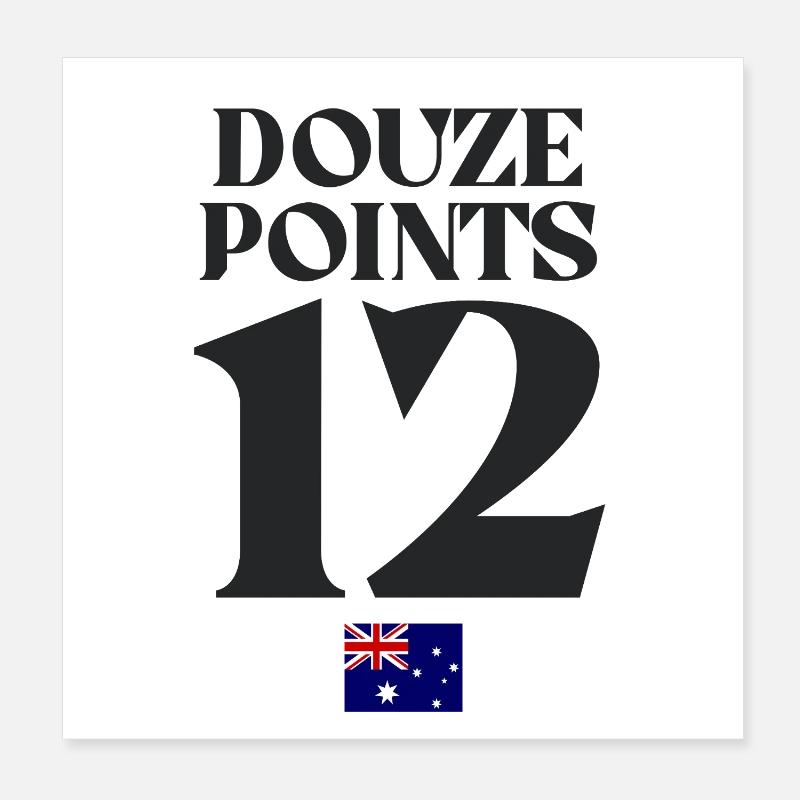 Twelve Points Australia Eurovision  Poster 8" x 8" (20x20 cm)