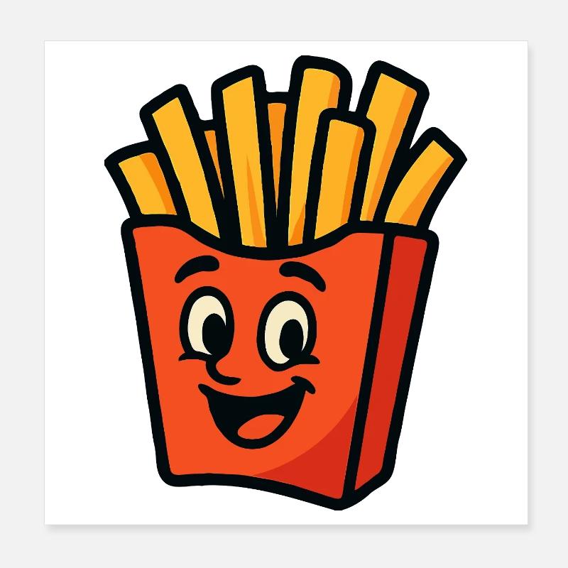 Fröhlicher Pommes-Held Poster 20x20 cm