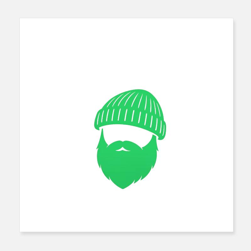 Beanie Bart Design – Maritimer Streetstyle Poster 20x20 cm