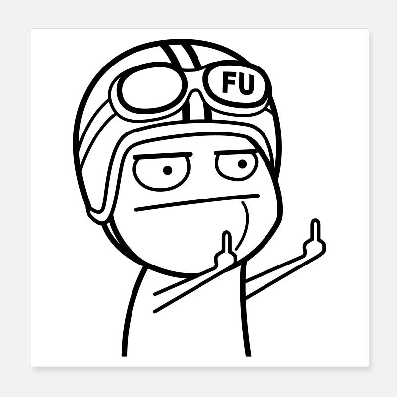 Meme with moped helmet (colors can be changed) Poster 8" x 8" (20x20 cm)