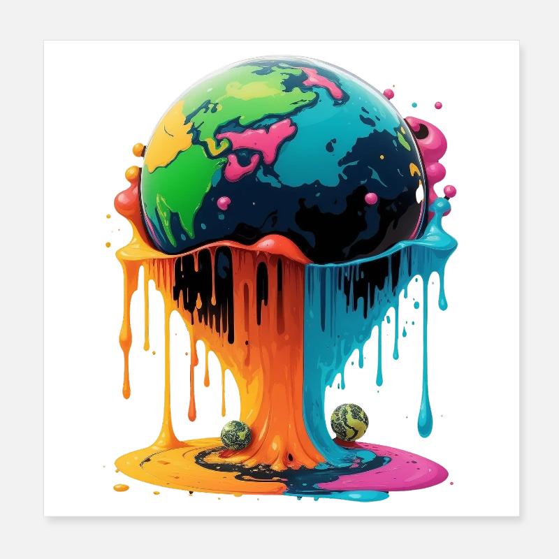 Globe - Earth - Globe Poster 8" x 8" (20x20 cm)