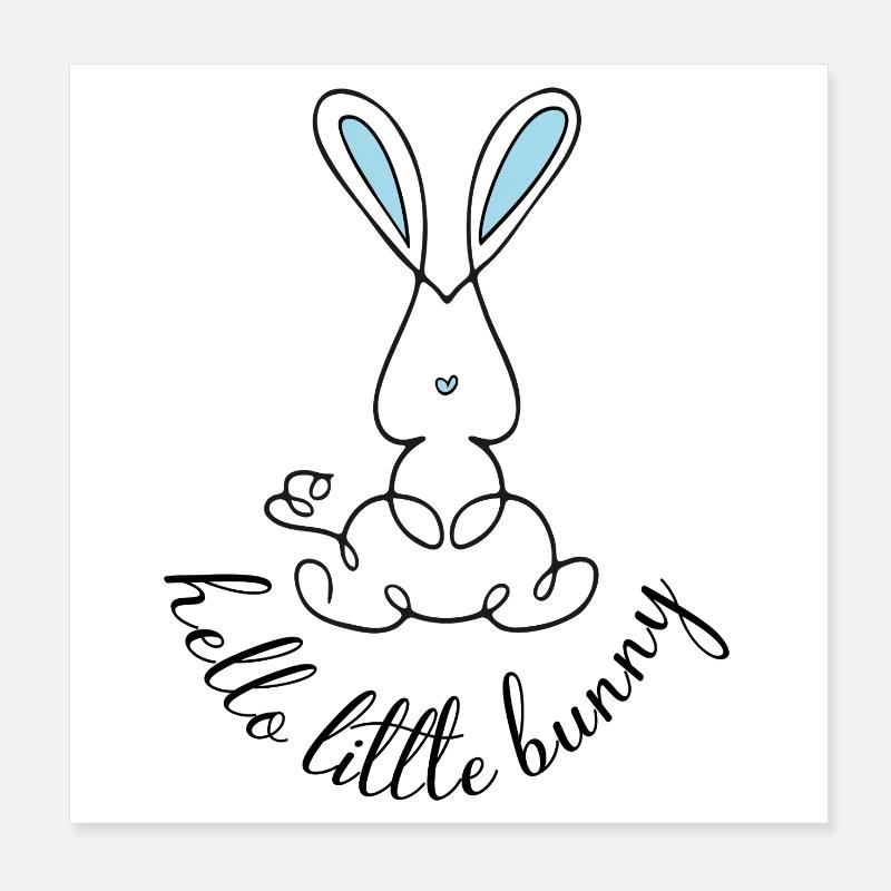 Petit Lapin Bleu Poster 20 x 20 cm