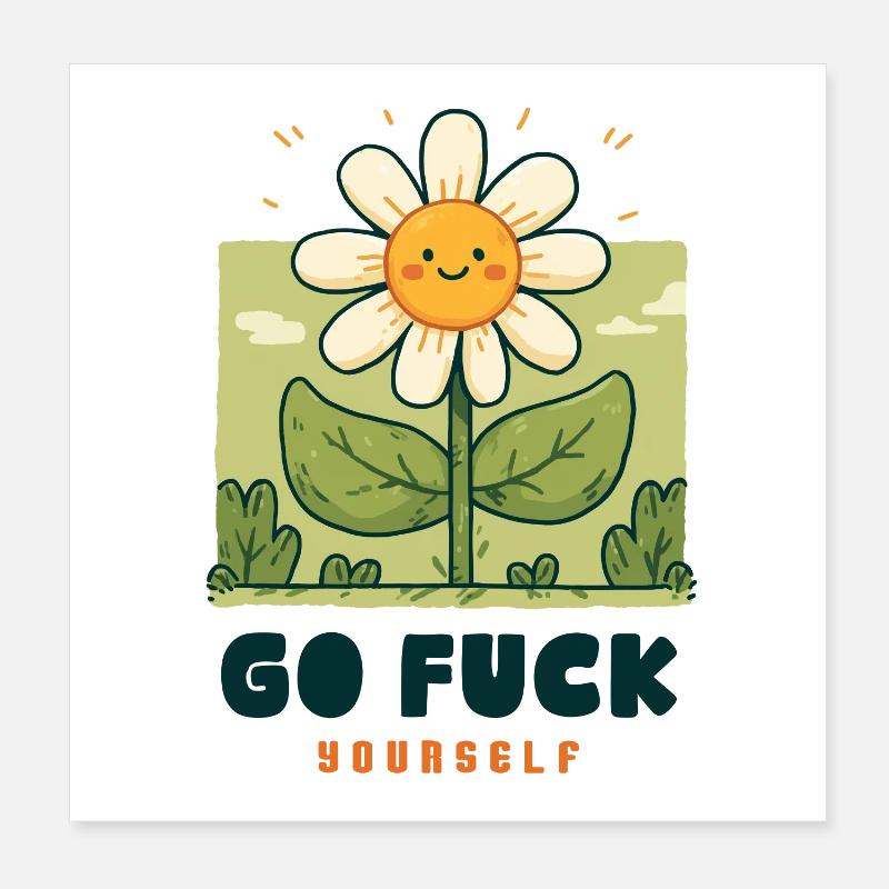 Naughty Flower Poster 8" x 8" (20x20 cm)