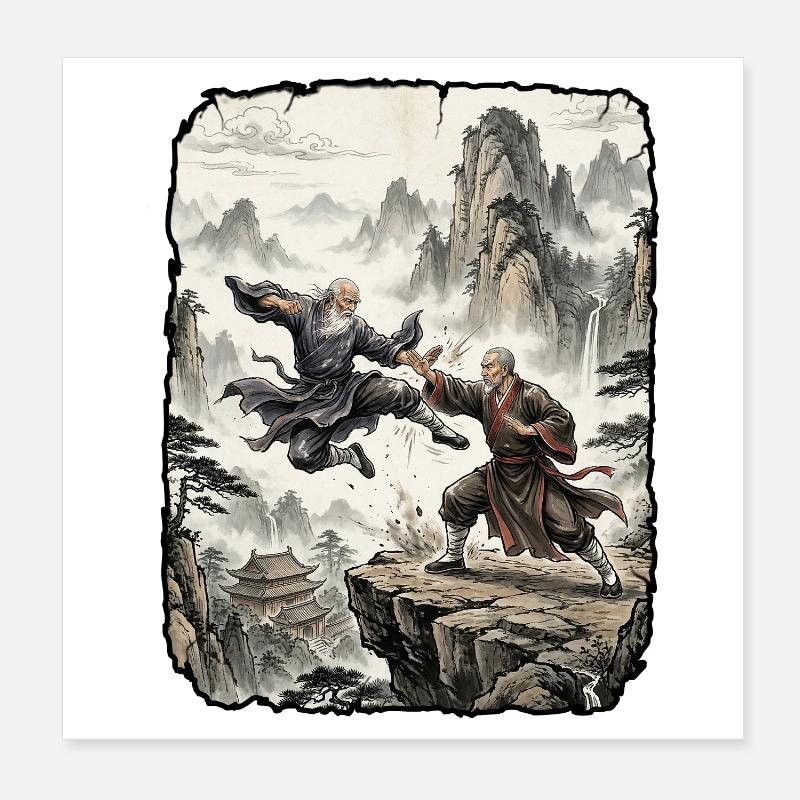 Kung Fu Kampfkunst Tradition Poster 20x20 cm