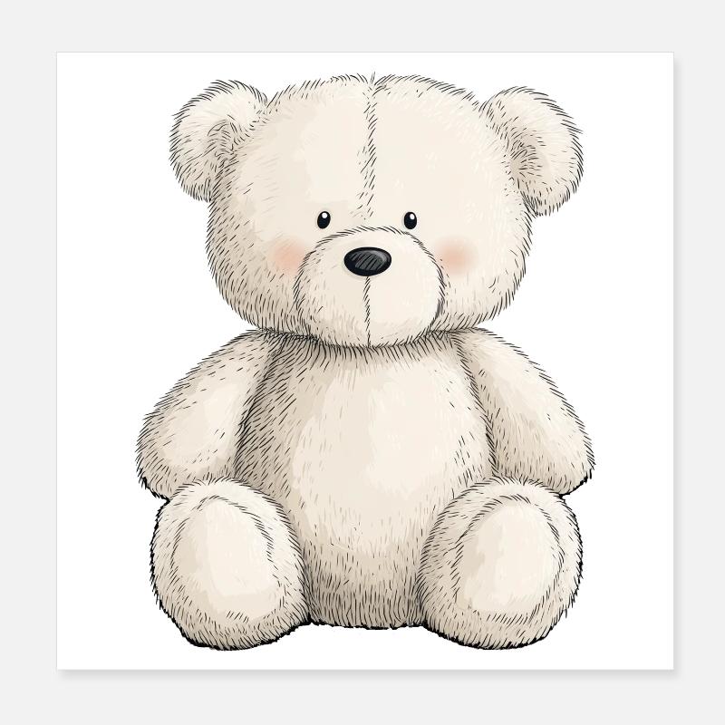 Nounours mignon plein de tendresse Poster 20 x 20 cm