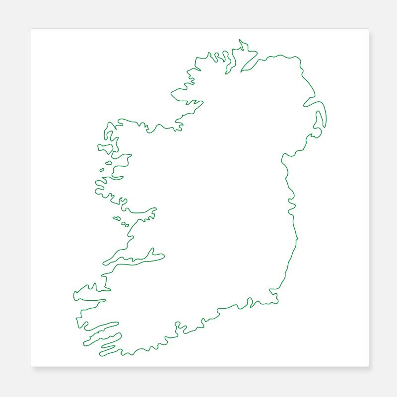 Ireland map Poster 8" x 8" (20x20 cm)