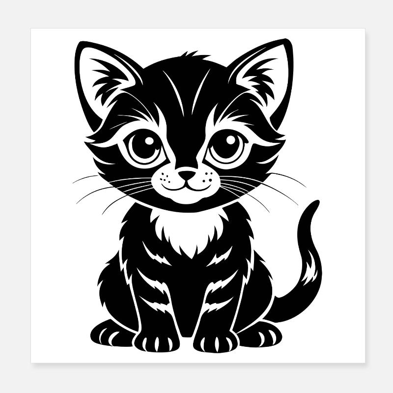 Chat mignon Poster 20 x 20 cm
