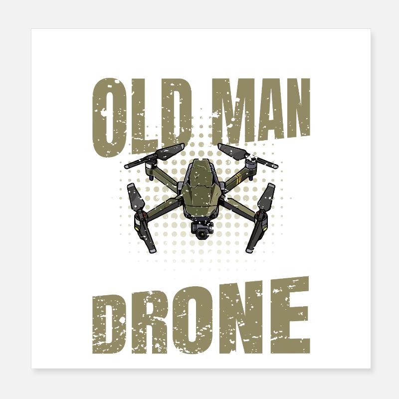 Drone Drones Pilot Drone Quadcopter Gift Poster 8" x 8" (20x20 cm)