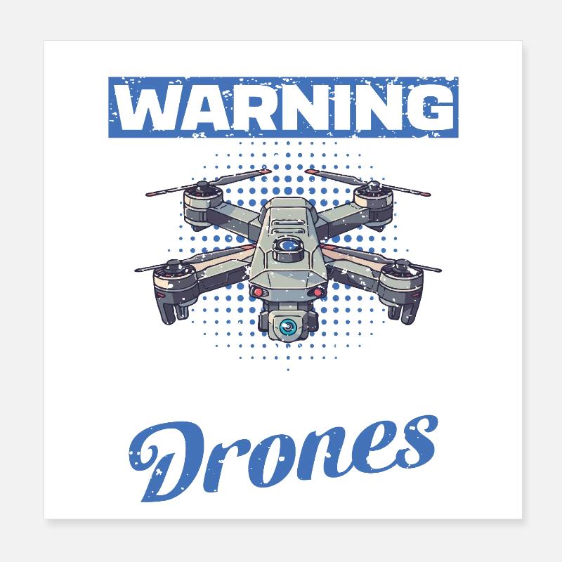 Accessoires de pilote de drone Drone Pilote de drone Cadeau Poster 20 x 20 cm