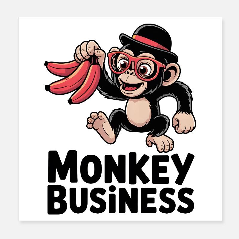 Affaires de singes Poster 20 x 20 cm