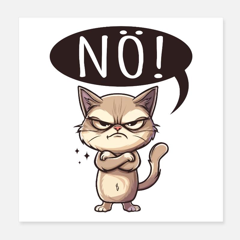 Quelque chose comme non - le chat dit non Poster 20 x 20 cm