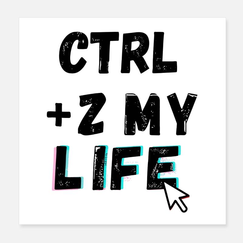 CTRL Z MA VIE Neon Poster 20 x 20 cm