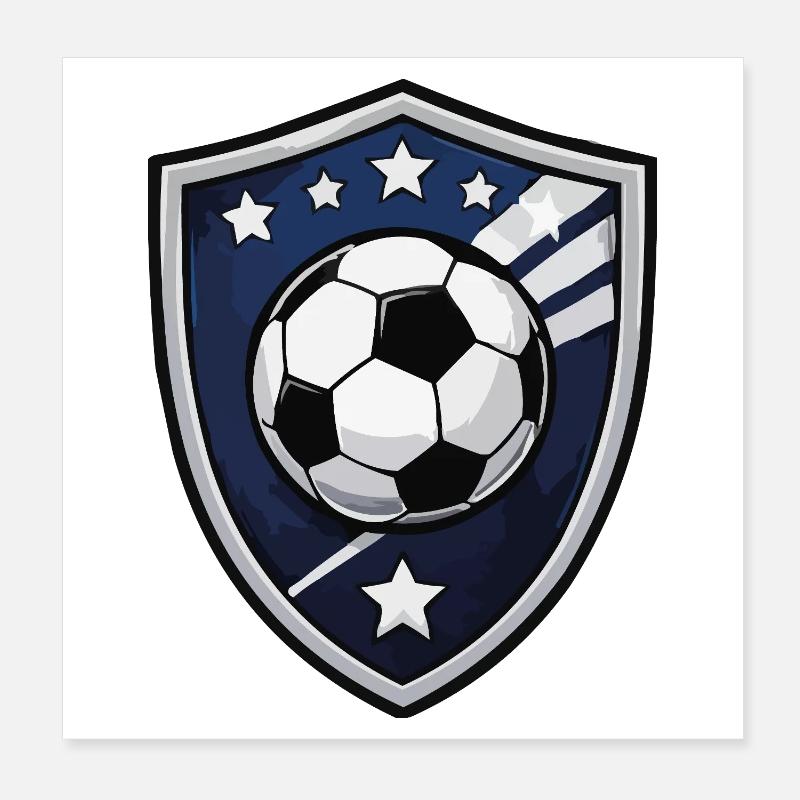Soccer Shield Crest Poster 20x20 cm