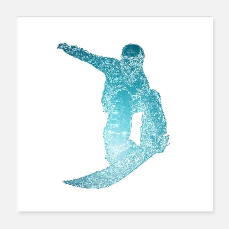 Eis Snowboarder Poster 20x20 cm