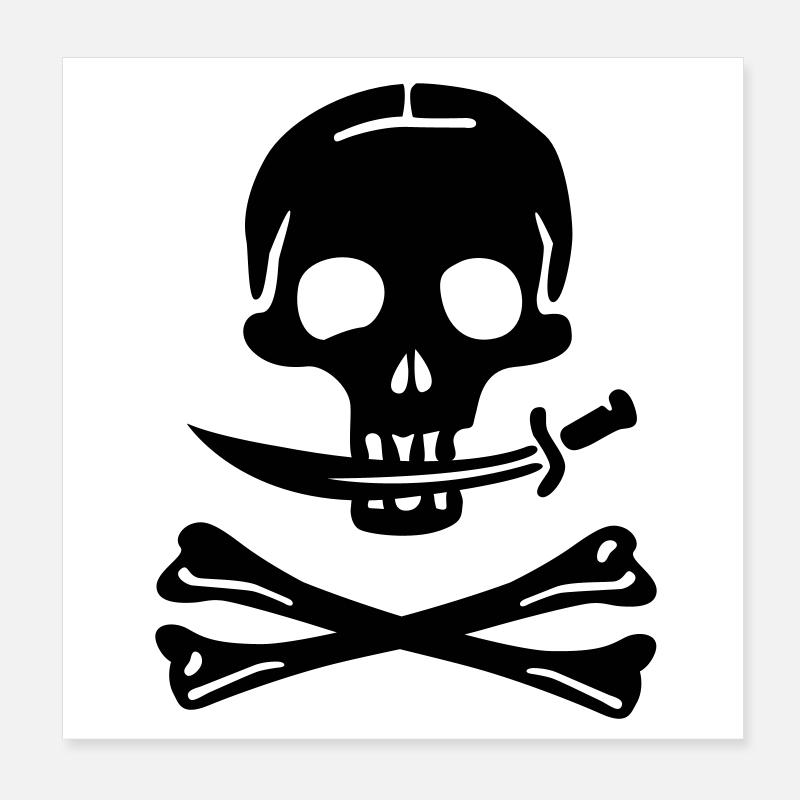 Pirate Pirates Skull Poster 8" x 8" (20x20 cm)