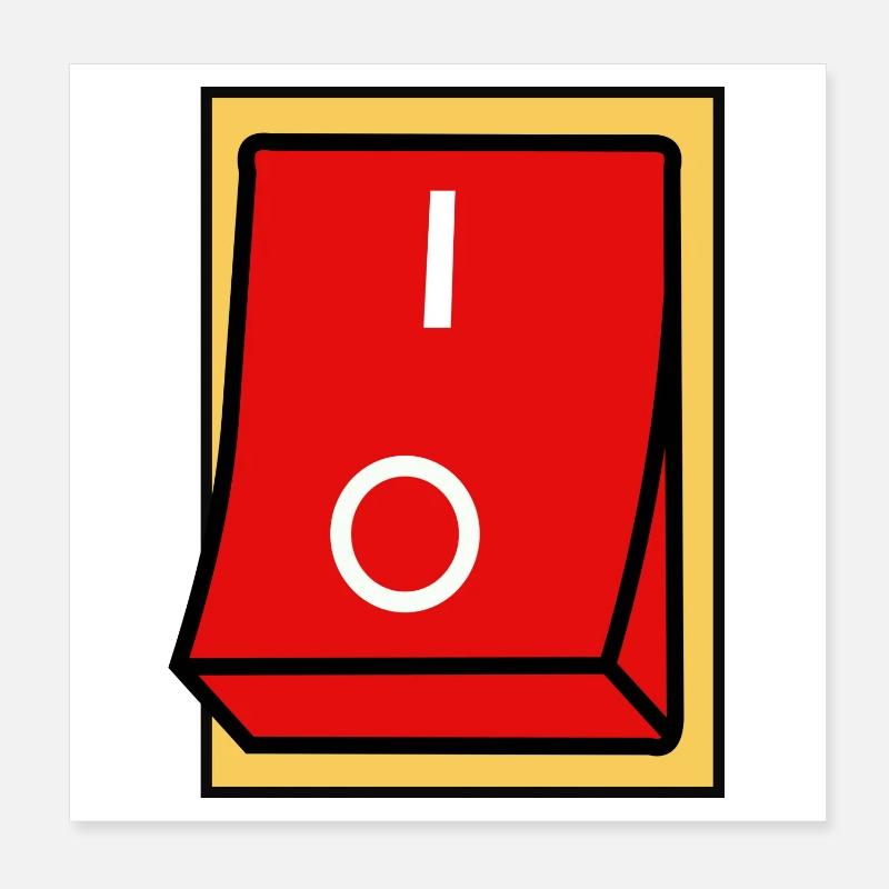 COMMUTATEUR ON - OFF Poster 20 x 20 cm