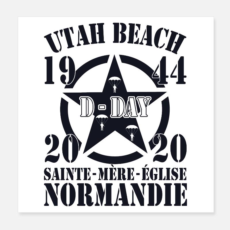 Utah Beach 1944 - 2020 D-Day Sainte Mère Église Poster 20 x 20 cm