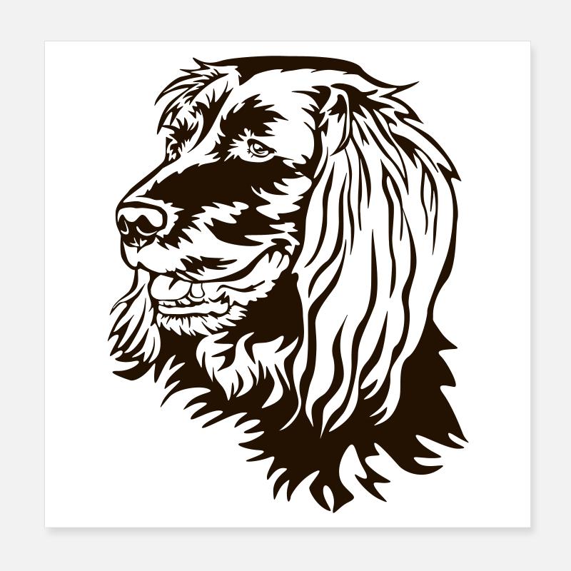 Deutsch Langhaar Kopf Poster 20x20 cm