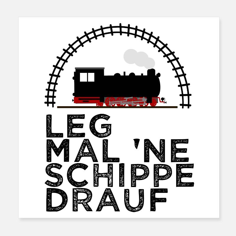 Dampflok Schiene Schippe drauf Kohle Poster 20x20 cm