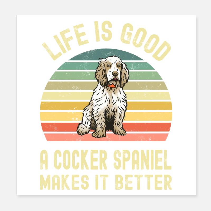 Chien Cocker Spaniel Poster 20 x 20 cm