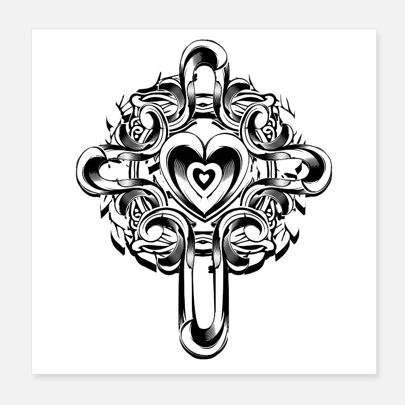 Jesus Christus - Jesus Kreuz Liebe Poster 20x20 cm