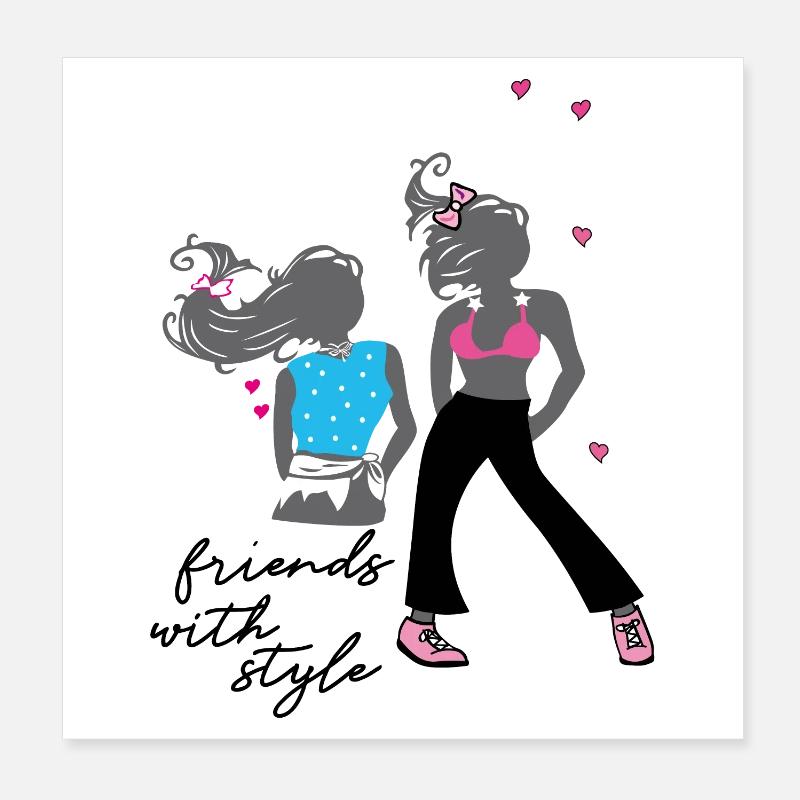 Filles, Amis, Mode Poster 20 x 20 cm