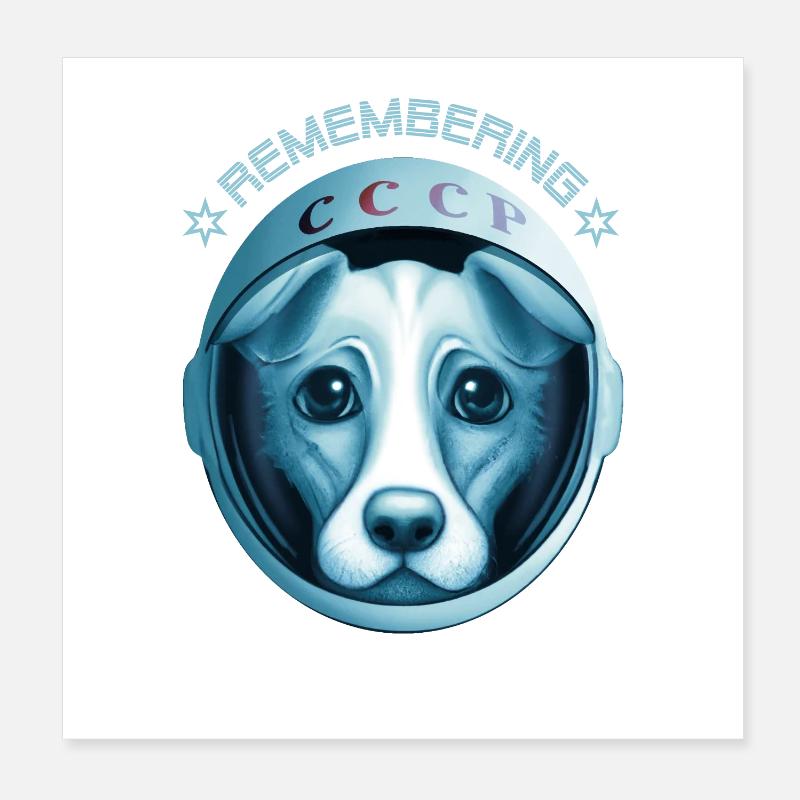 Chienne Laika Poster 20 x 20 cm