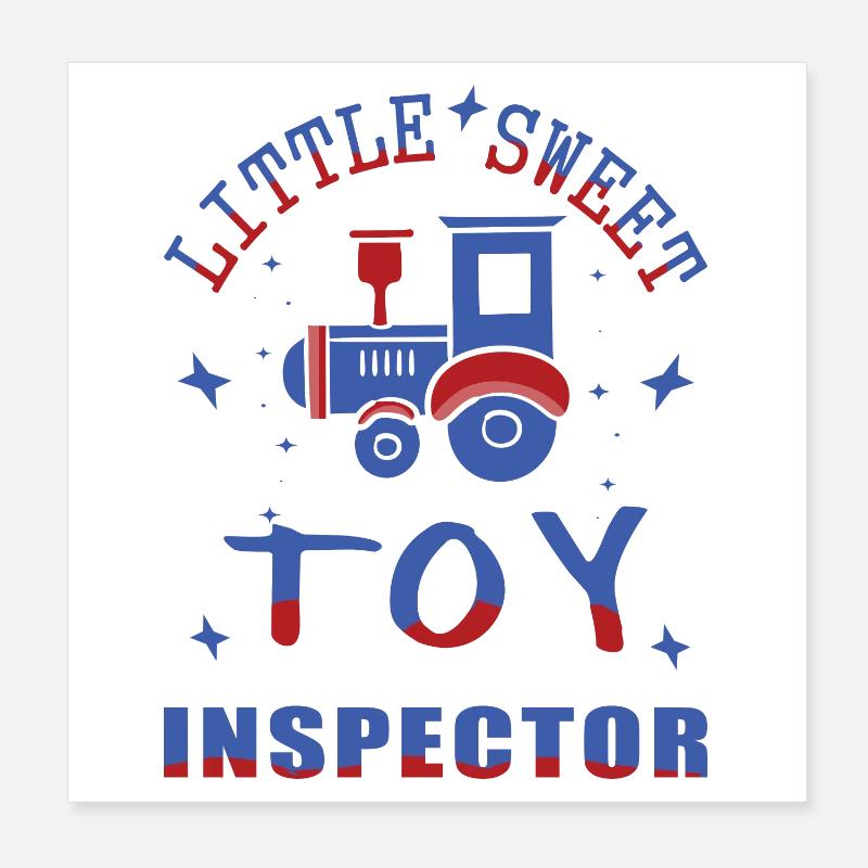 Railway Toy Inspector Poster 8" x 8" (20x20 cm)