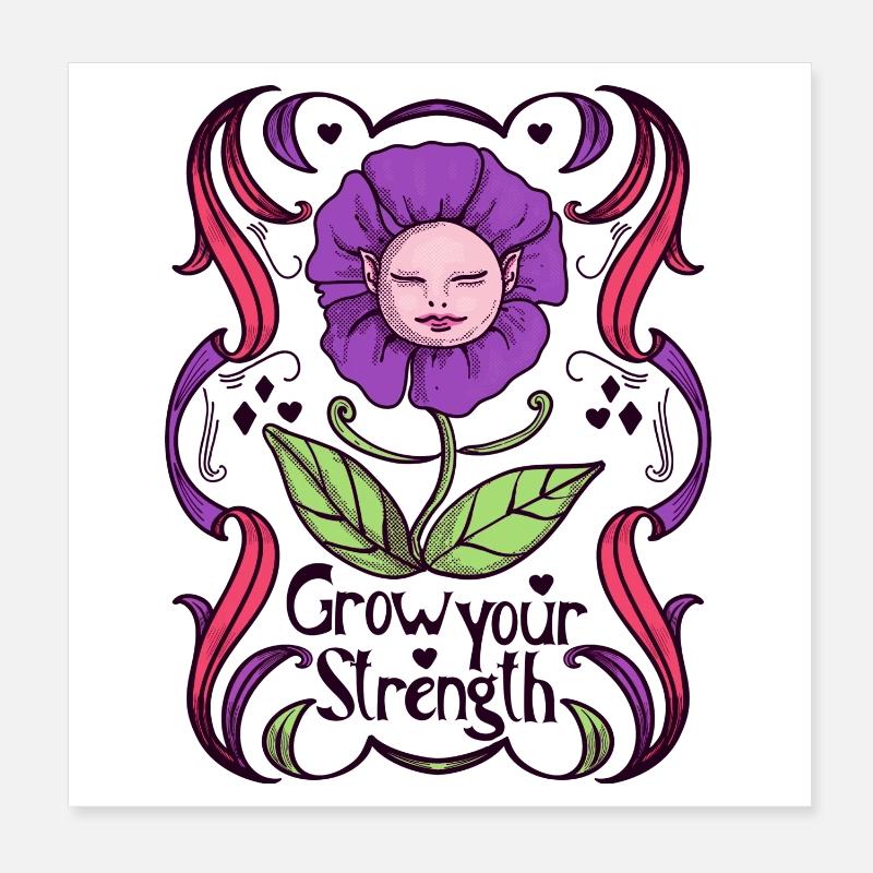 Empowerment Blumendesign Poster 20x20 cm