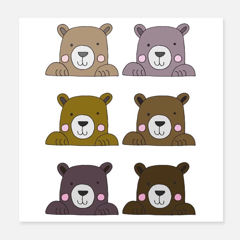 Drôle d’ours Poster 20 x 20 cm