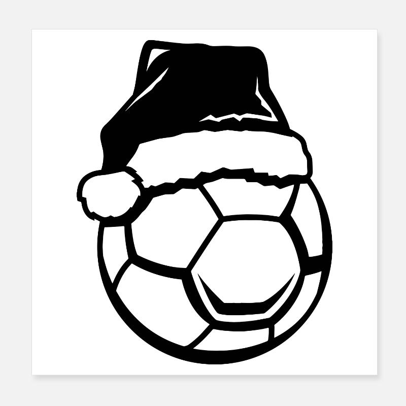 Handball Santa Hat Poster 8" x 8" (20x20 cm)